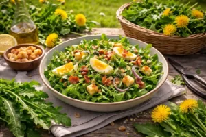 Salade de pissenlit – cueillette sauvage et recette naturelle à découvrir